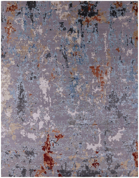 Modern Handmade Wool & Silk Rug - 8' 0" X 10' 3" - Golden Nile