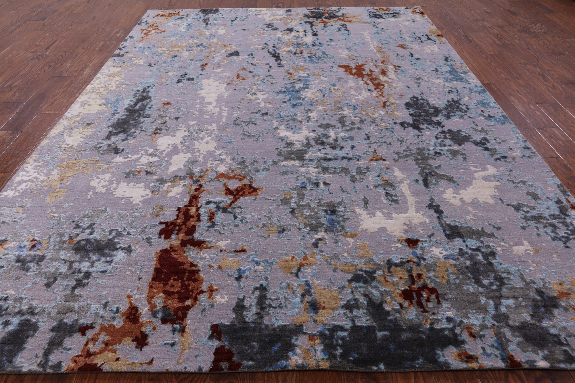 Modern Handmade Wool & Silk Rug - 8' 0" X 10' 3" - Golden Nile