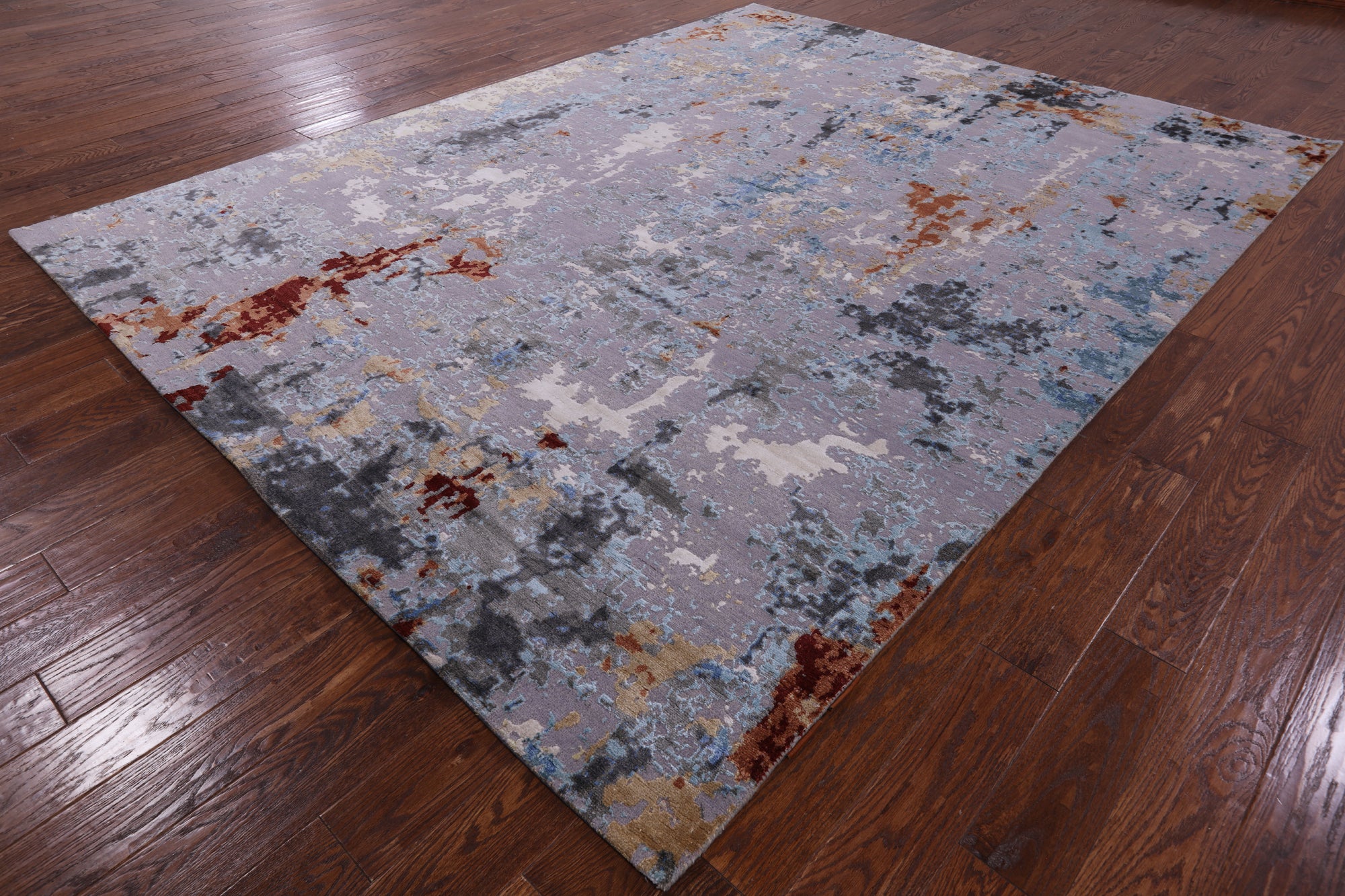 Modern Handmade Wool & Silk Rug - 8' 0" X 10' 3" - Golden Nile