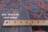 Grey Modern Hand Knotted Wool & Silk Rug - 8' 0" X 10' 5" - Golden Nile