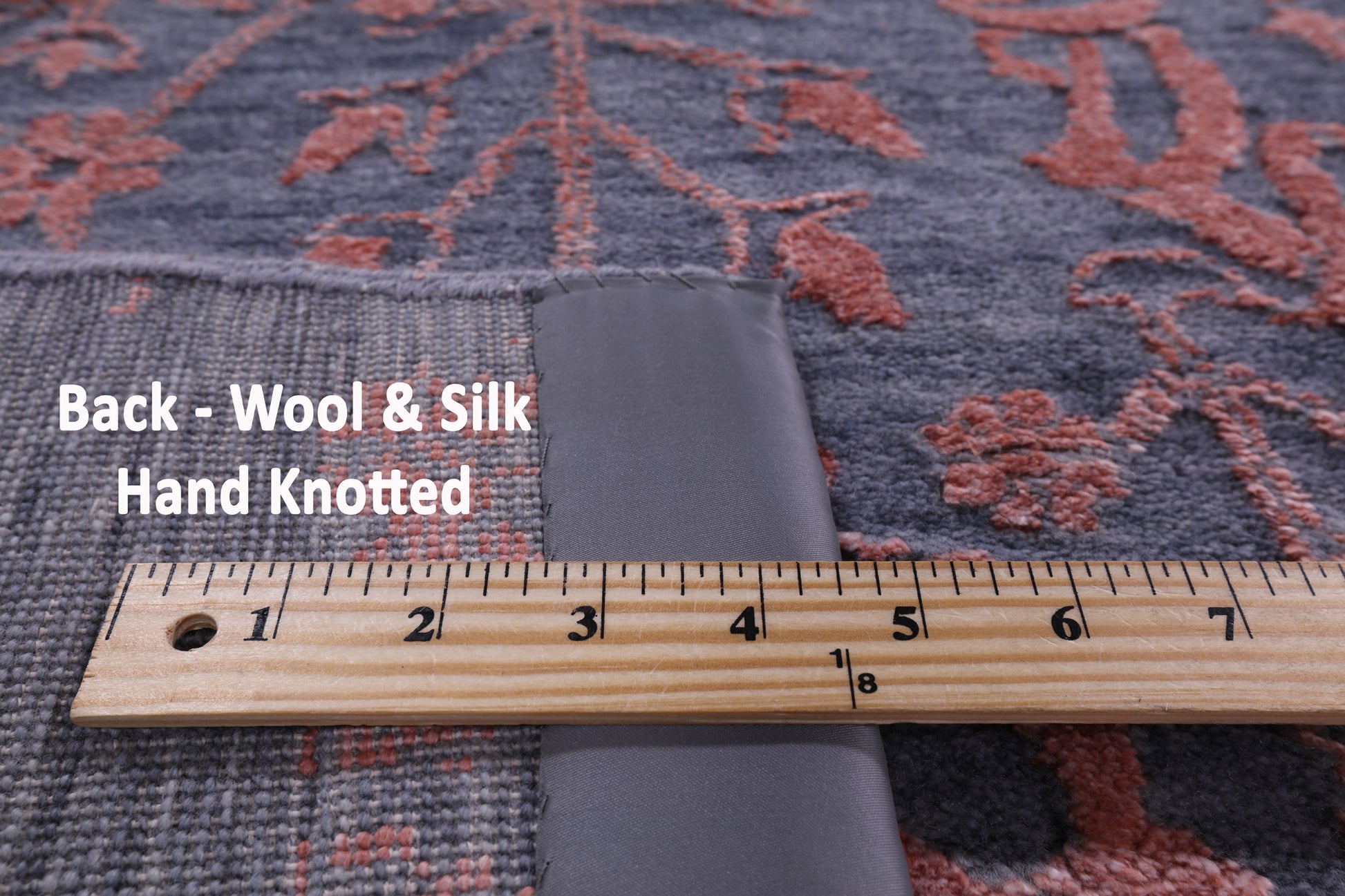Grey Modern Hand Knotted Wool & Silk Rug - 8' 0" X 10' 5" - Golden Nile