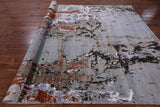 Modern Hand Knotted Wool & Silk Rug - 8' 0" X 9' 8" - Golden Nile