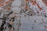 Modern Hand Knotted Wool & Silk Rug - 8' 0" X 9' 8" - Golden Nile