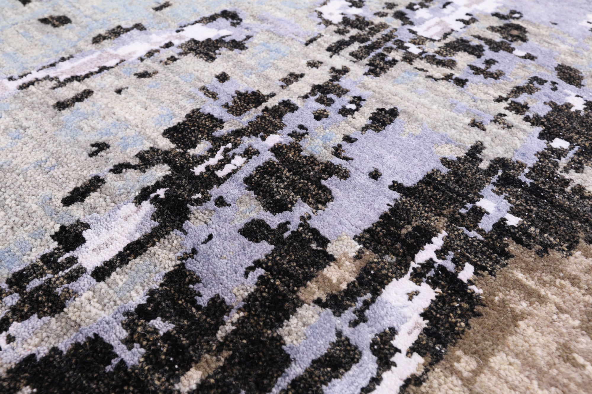 Modern Hand Knotted Wool & Silk Rug - 8' 0" X 9' 8" - Golden Nile