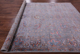 Grey Modern Hand Knotted Wool & Silk Rug - 8' 0" X 10' 0" - Golden Nile