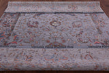 Grey Modern Hand Knotted Wool & Silk Rug - 8' 0" X 10' 0" - Golden Nile