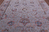 Grey Modern Hand Knotted Wool & Silk Rug - 8' 0" X 10' 0" - Golden Nile