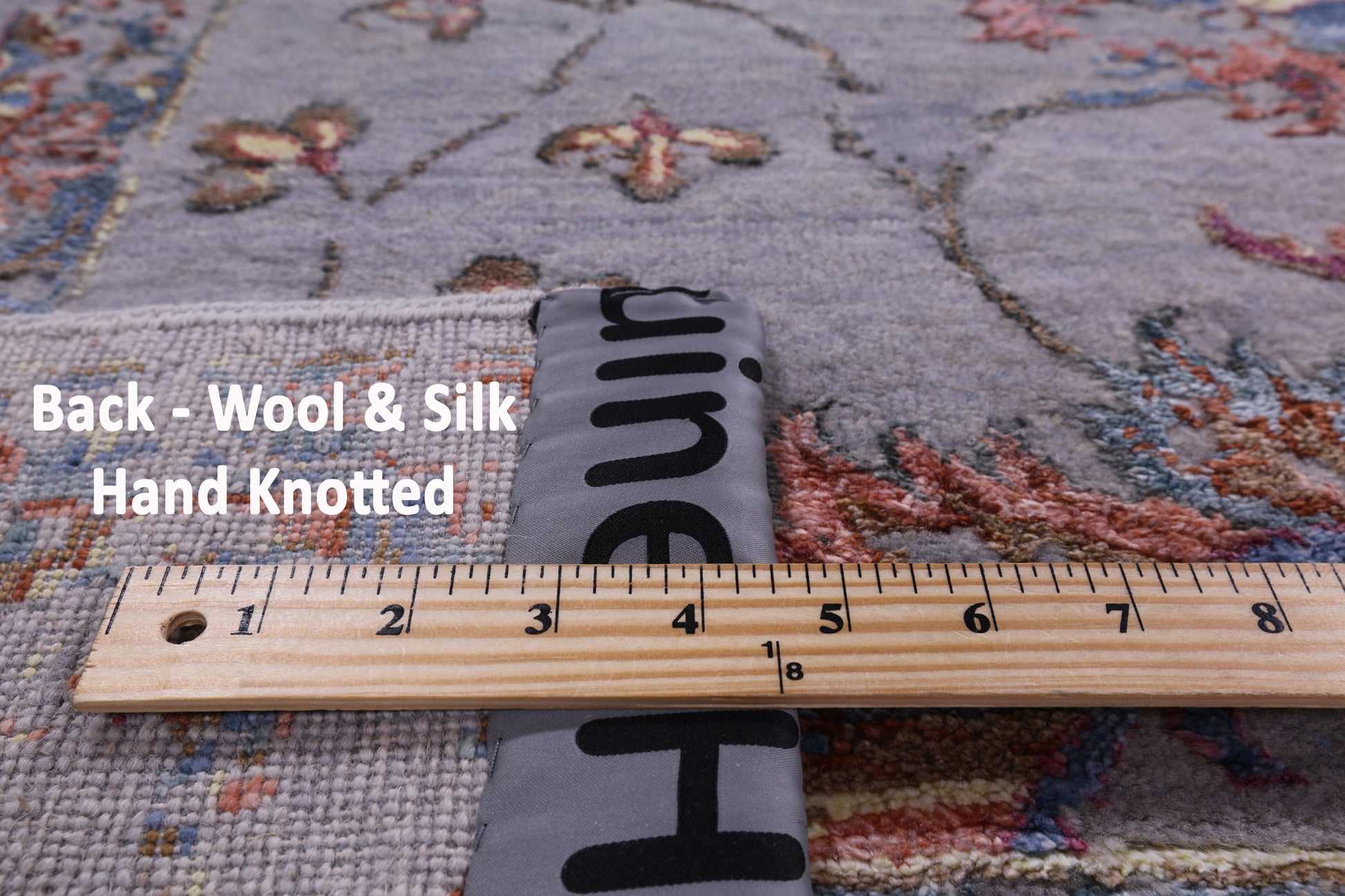 Grey Modern Hand Knotted Wool & Silk Rug - 8' 0" X 10' 0" - Golden Nile