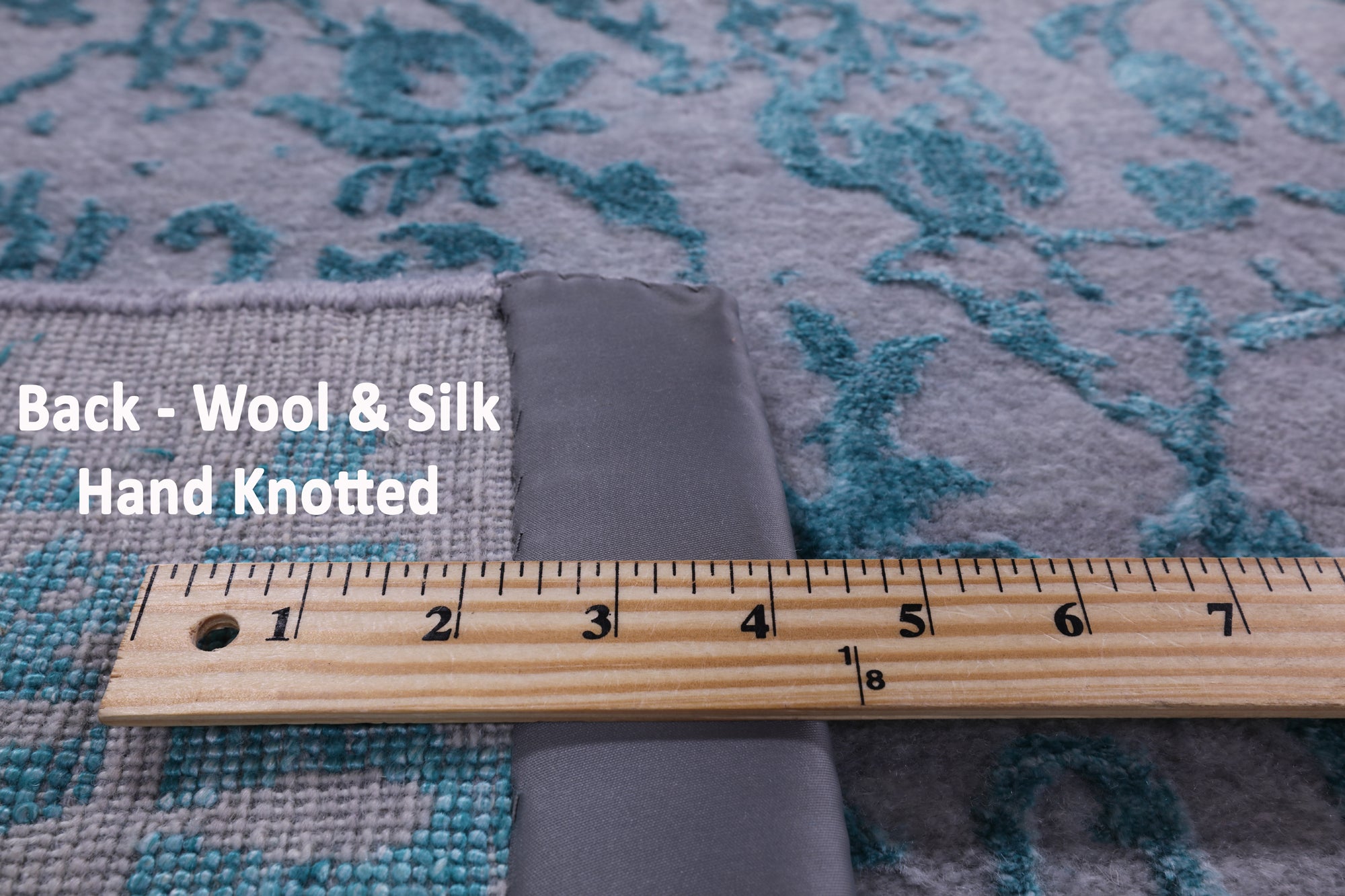 Grey Modern Hand Knotted Wool & Silk Rug - 8' 1" X 10' 2" - Golden Nile