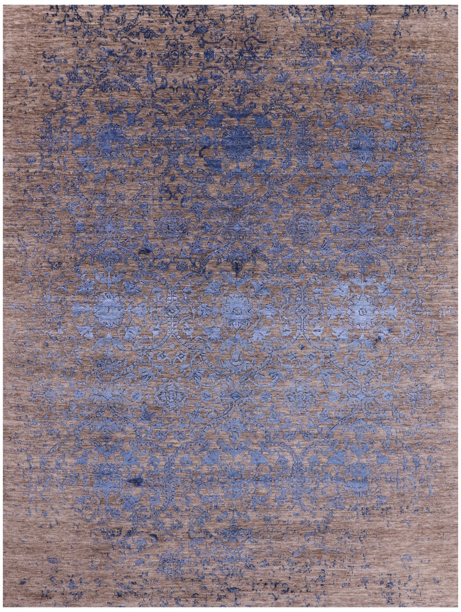 Modern Hand Knotted Wool & Silk Rug - 7' 9" X 10' 0" - Golden Nile