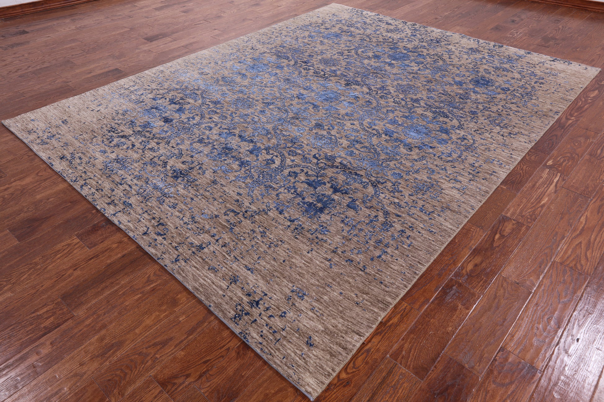 Modern Hand Knotted Wool & Silk Rug - 7' 9" X 10' 0" - Golden Nile