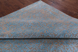 Grey Modern Hand Knotted Wool & Silk Rug - 8' 2" X 10' 1" - Golden Nile