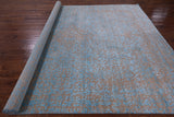 Grey Modern Hand Knotted Wool & Silk Rug - 8' 2" X 10' 1" - Golden Nile