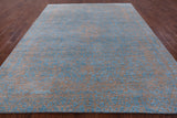 Grey Modern Hand Knotted Wool & Silk Rug - 8' 2" X 10' 1" - Golden Nile