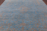 Grey Modern Hand Knotted Wool & Silk Rug - 8' 2" X 10' 1" - Golden Nile