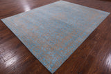 Grey Modern Hand Knotted Wool & Silk Rug - 8' 2" X 10' 1" - Golden Nile