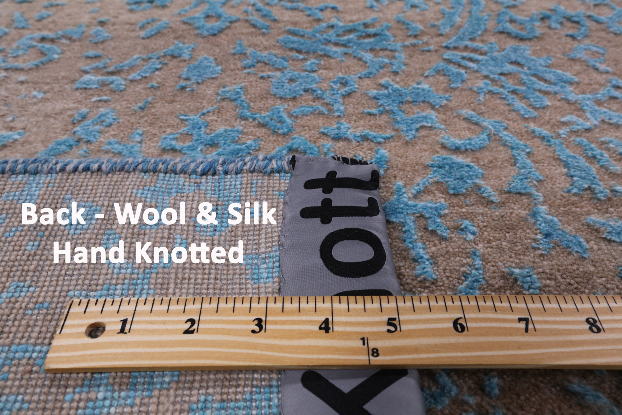 Grey Modern Hand Knotted Wool & Silk Rug - 8' 2" X 10' 1" - Golden Nile