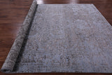 Blue Modern Hand Knotted Wool & Silk Rug - 7' 11" X 10' 1" - Golden Nile