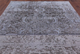 Blue Modern Hand Knotted Wool & Silk Rug - 7' 11" X 10' 1" - Golden Nile