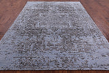 Blue Modern Hand Knotted Wool & Silk Rug - 7' 11" X 10' 1" - Golden Nile
