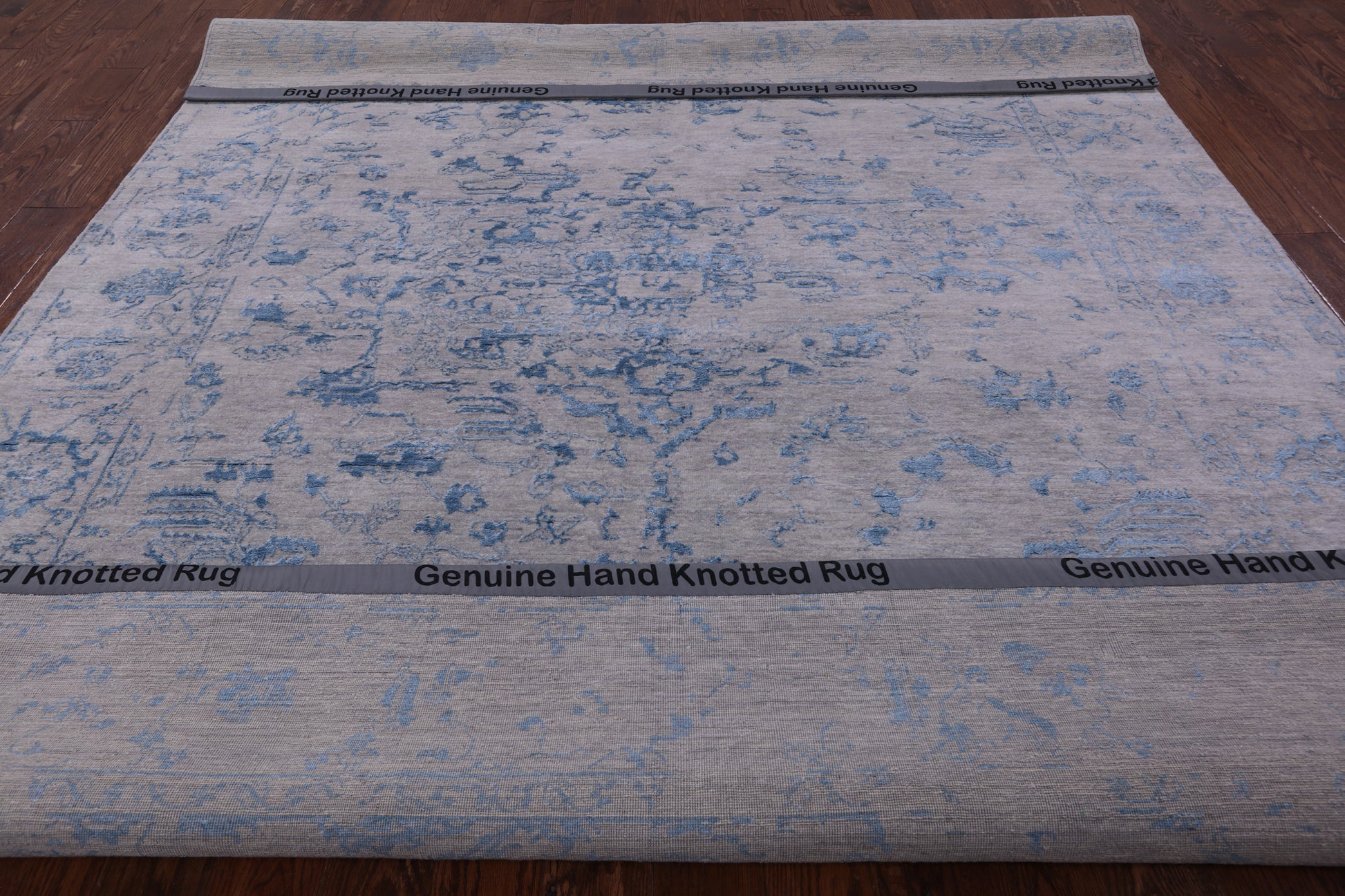 Grey Modern Handmade Wool & Silk Rug - 8' 2" X 10' 2" - Golden Nile