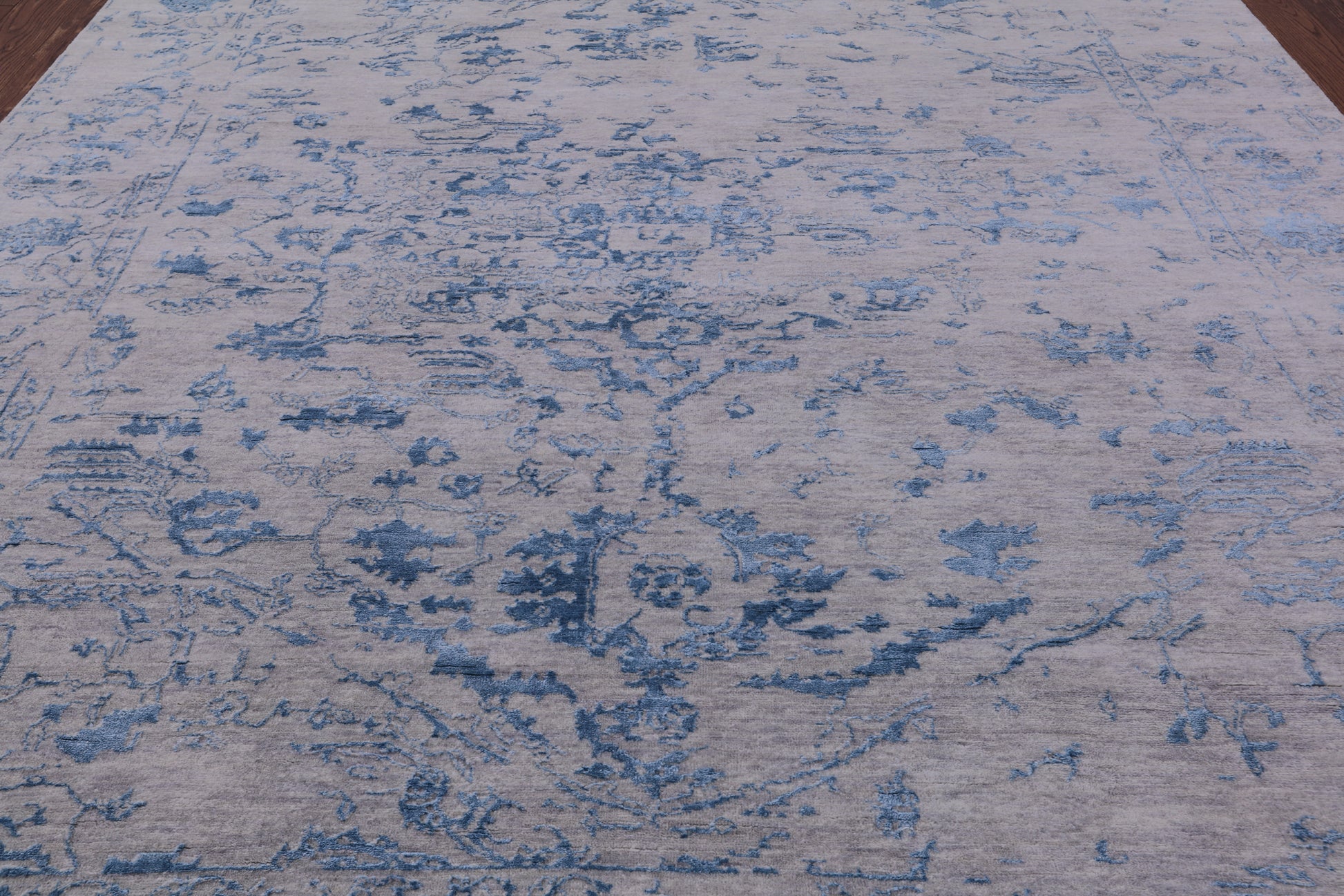 Grey Modern Handmade Wool & Silk Rug - 8' 2" X 10' 2" - Golden Nile
