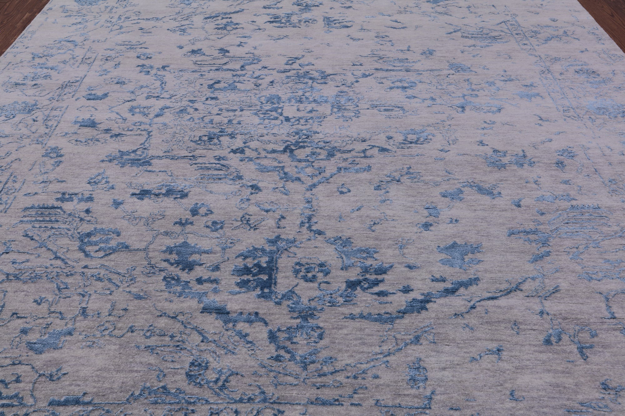 Grey Modern Handmade Wool & Silk Rug - 8' 2" X 10' 2" - Golden Nile