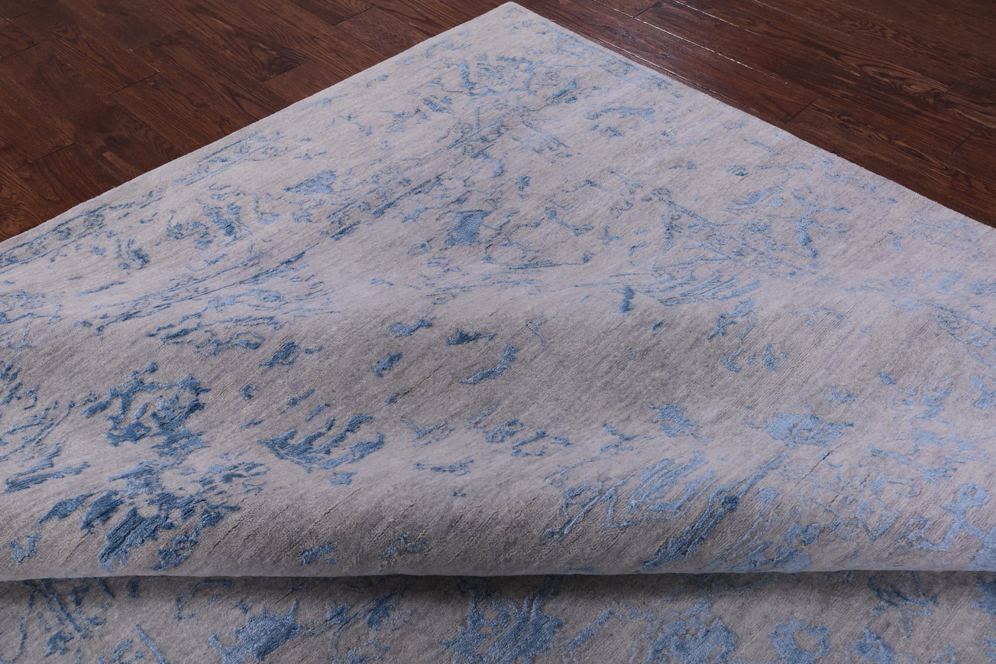 Grey Modern Handmade Wool & Silk Rug - 8' 2" X 10' 2" - Golden Nile
