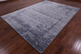 Grey Modern Handmade Wool & Silk Rug - 7' 10" X 10' 7" - Golden Nile