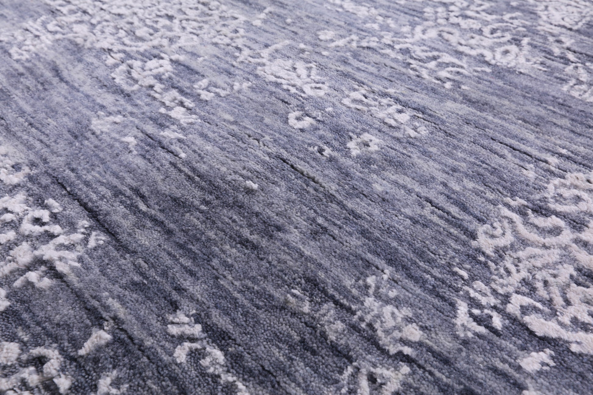 Grey Modern Handmade Wool & Silk Rug - 7' 10" X 10' 7" - Golden Nile