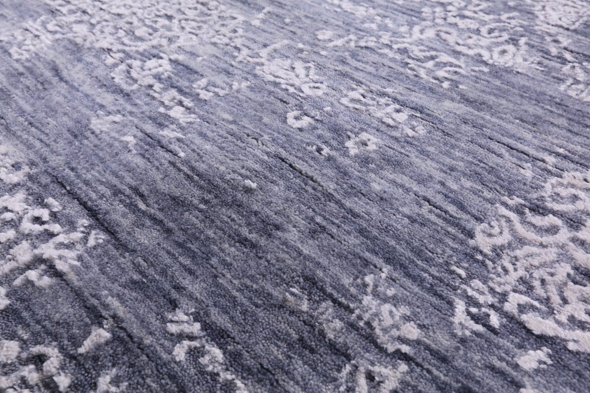 Grey Modern Handmade Wool & Silk Rug - 7' 10" X 10' 7" - Golden Nile
