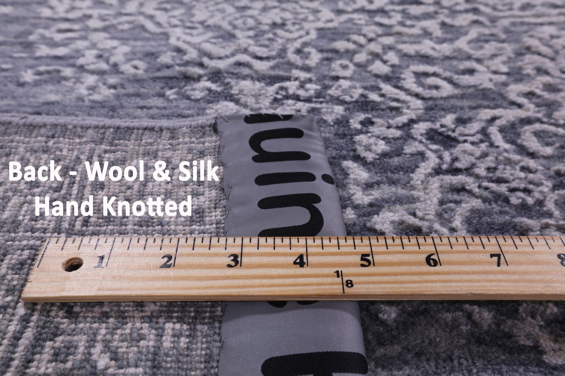 Grey Modern Handmade Wool & Silk Rug - 7' 10" X 10' 7" - Golden Nile