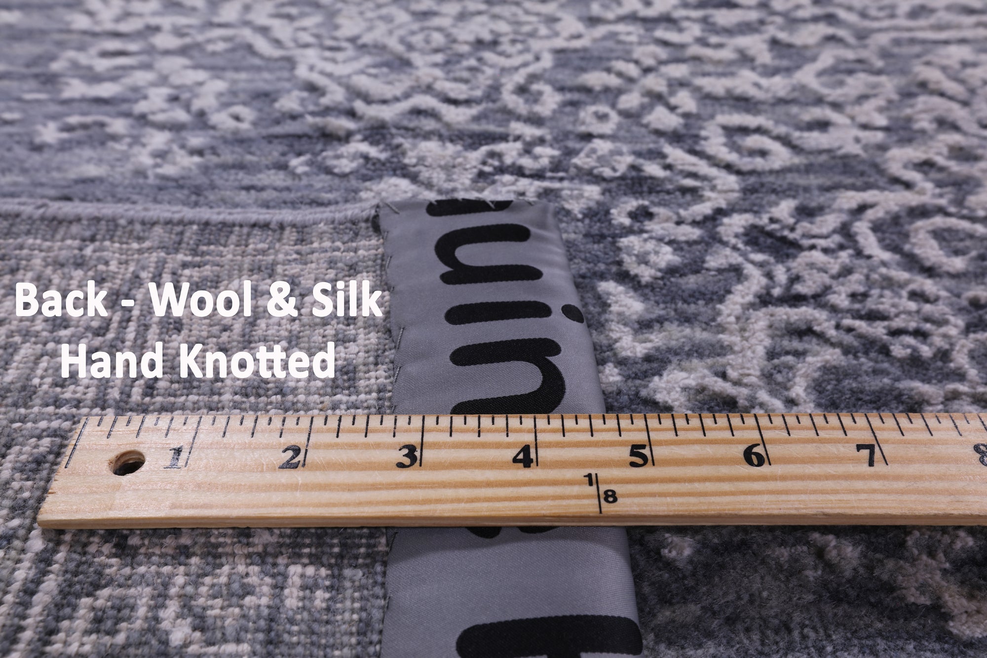 Grey Modern Handmade Wool & Silk Rug - 7' 10" X 10' 7" - Golden Nile