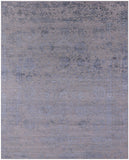 Grey Modern Hand Knotted Wool & Silk Rug - 8' 1" X 10' 1" - Golden Nile