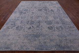 Grey Modern Hand Knotted Wool & Silk Rug - 8' 1" X 10' 1" - Golden Nile