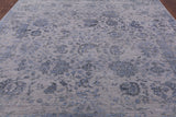 Grey Modern Hand Knotted Wool & Silk Rug - 8' 1" X 10' 1" - Golden Nile