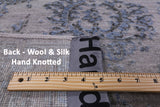 Grey Modern Hand Knotted Wool & Silk Rug - 8' 1" X 10' 1" - Golden Nile