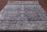 Grey Modern Hand Knotted Wool & Silk Rug - 9' 1" X 12' 2" - Golden Nile