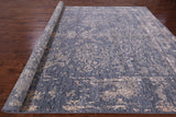 Grey Modern Hand Knotted Wool & Silk Rug - 9' 1" X 12' 2" - Golden Nile