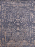 Grey Modern Hand Knotted Wool & Silk Rug - 9' 1" X 12' 2" - Golden Nile