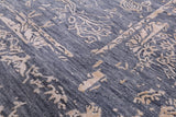 Grey Modern Hand Knotted Wool & Silk Rug - 9' 1" X 12' 2" - Golden Nile