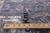 Grey Modern Hand Knotted Wool & Silk Rug - 9' 1" X 12' 2" - Golden Nile