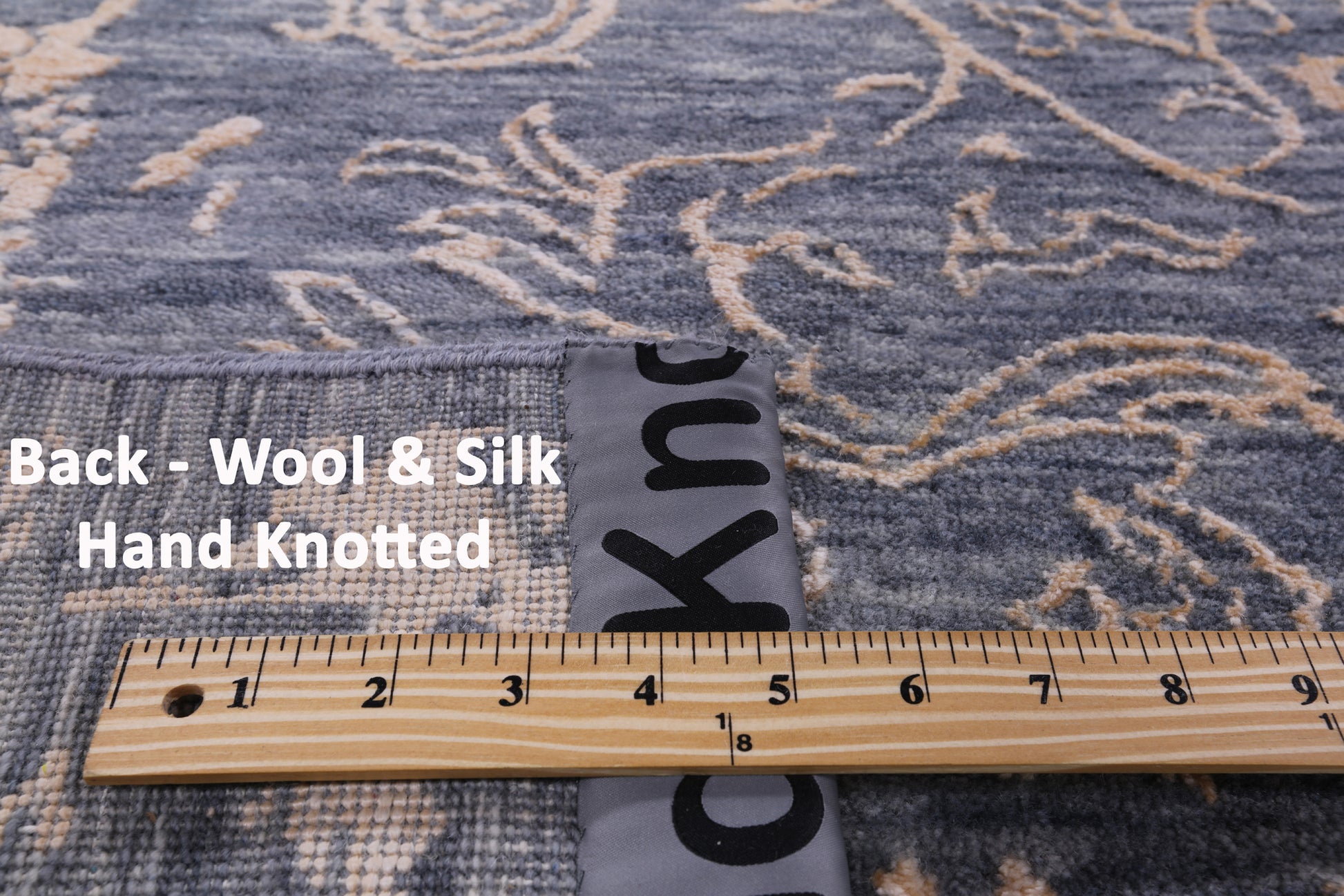Grey Modern Hand Knotted Wool & Silk Rug - 9' 1" X 12' 2" - Golden Nile