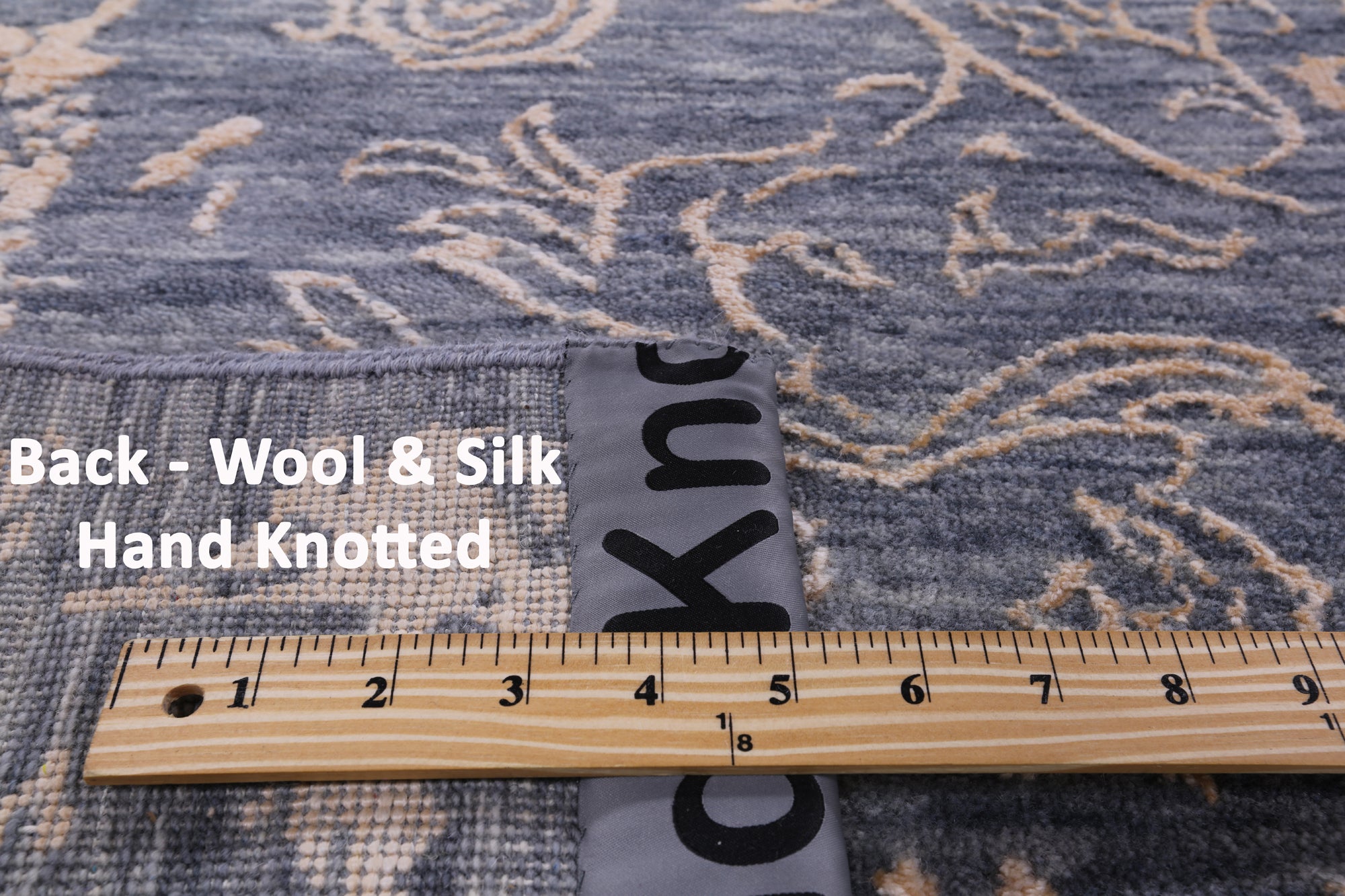 Grey Modern Hand Knotted Wool & Silk Rug - 9' 1" X 12' 2" - Golden Nile