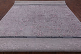 Grey Modern Hand Knotted Wool & Silk Rug - 9' 1" X 11' 10" - Golden Nile