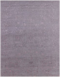 Grey Modern Hand Knotted Wool & Silk Rug - 9' 1" X 11' 10" - Golden Nile