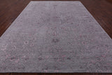 Grey Modern Hand Knotted Wool & Silk Rug - 9' 1" X 11' 10" - Golden Nile