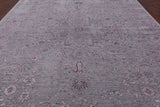Grey Modern Hand Knotted Wool & Silk Rug - 9' 1" X 11' 10" - Golden Nile