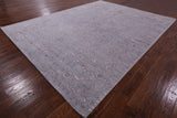 Grey Modern Hand Knotted Wool & Silk Rug - 9' 1" X 11' 10" - Golden Nile