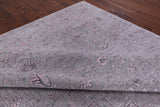 Grey Modern Hand Knotted Wool & Silk Rug - 9' 1" X 11' 10" - Golden Nile
